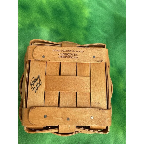 Longaberger Basket Set 1 Single Handle 1 No Handle & 1 Plastic Liner Fits Both - Picture 8 of 16